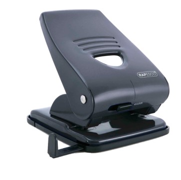 Perforatore 835 - metallo - massimo 40 fogli - 2 fori - passo 8 cm - nero - Rapesco