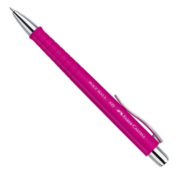 Penna a sfera a scatto Polyball - punta 0,7 mm - fusto rosa - Faber Castell