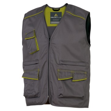 Gilet da lavoro Panostyle  M6GIL - sargia/poliestere/cotone - taglia M - grigio/verde - Deltaplus