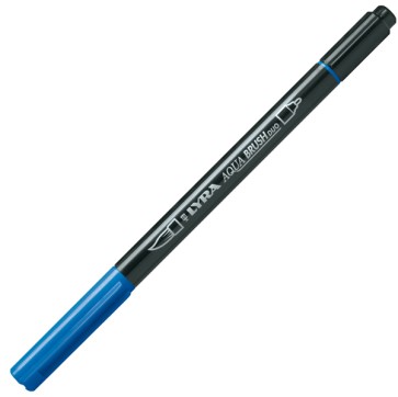 Pennarello Aqua Brush Duo - punte 2/4 mm - blu cobalto chiaro - Lyra