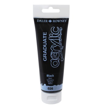 Colore acrilico fine Graduate - 120 ml - nero - Daler Rowney