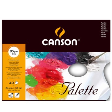 Blocco tavolozza collato 2 lati - 24x32 cm - 95 gr - 40 fogli - Canson
