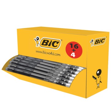 Penna sfera scatto Gelocity - punta 0,7 mm - nero - Bic - value pack 16+4 pezzi