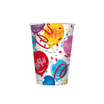 Bicchieri Happy Balloons - 200 cc - Big Party - conf. 10 pezzi