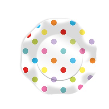 Piatti - multicolor - pois -  D 18 cm - Big Party - conf. 10 pezzi