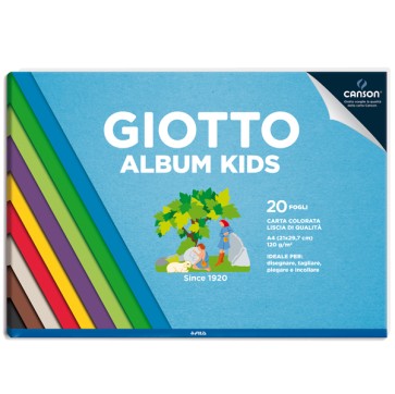 Album Kids Carta colorata 2+ - A4 - 120gr - 20 fogli - Giotto