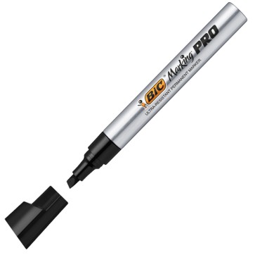 Marcatori permanenti Marking Pro - punta scalpello - nero - Bic - scatola 12 pezzi