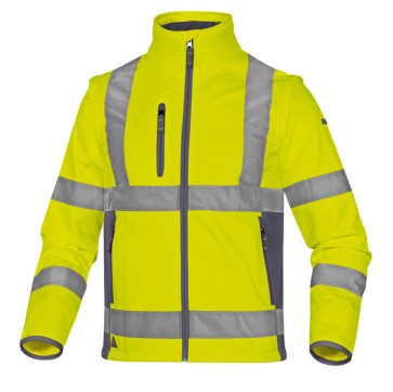 Giacca Softshell Moonlight 2 alta visibilitA' - poliestere - taglia L - giallo fluo - Deltaplus