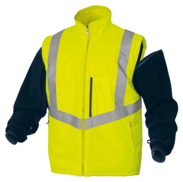 Parka 4 in 1 Optimun 2 alta visibilitA' - poliestere/poliuretano - taglia XL - giallo fluo - Deltaplus