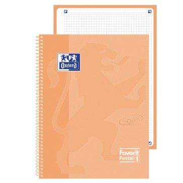 Quaderno spiralato Pastel 1 - A4+ - 90 gr - pesca - Oxford