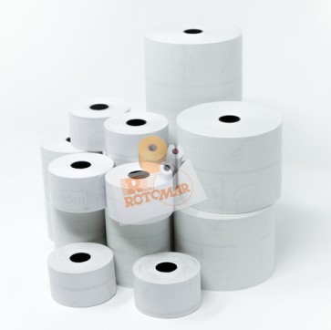 Rotolo per registratori di cassa - carta termica BPA free FSC - 57,5 mm x 60 mt - diametro esterno 68 mm - 55 gr - anima 12 mm - Rotomar - blister 10 pezzi