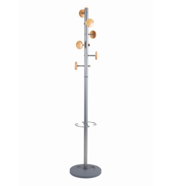 Appendiabiti Music - con portaombrelli - 6 posti - 175 x 35,5 cm - grigio - Alba