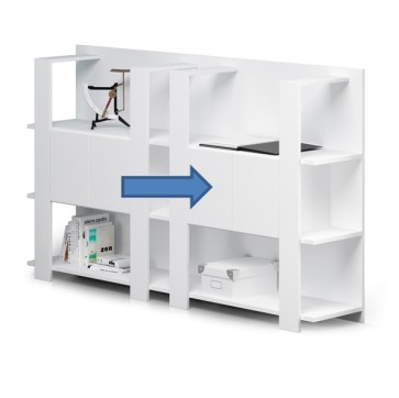 Coppia antine + paretine per libreria Concept - 60x36,8 cm - bianco