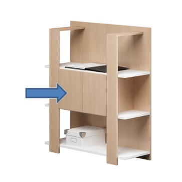 Coppia antine + paretine per libreria Concept - 60x36,8 cm - rovere
