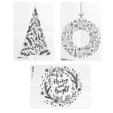 Stencil - foglio A2 - 'NATALE' - Securit - set 3 pezzi