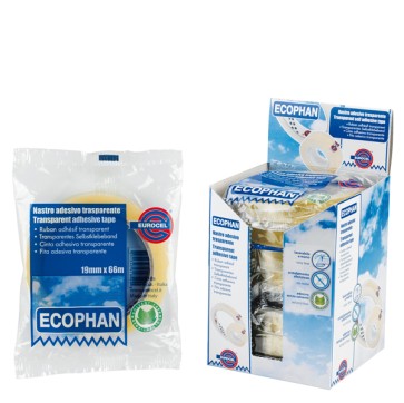 Nastro adesivo Ecophan - in caramella - 1,5 cm x 66 m - trasparente - Eurocel