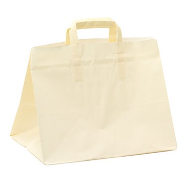 Shopper Flat XLarge - 32 x 22 x 24 cm - carta kraft - bianco - Mainetti Bags - conf. 200 pezzi