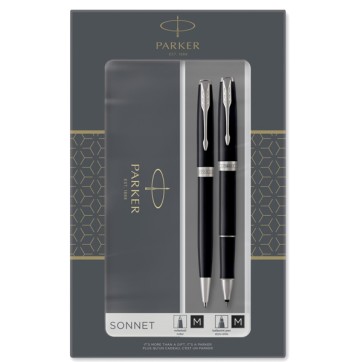 Gift set Sonnet Black CT - sfera M / roller F - Parker