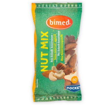 Nut mix nocciole, anacardi, mandorle, arachidi, noci brasiliane - 60 gr - Bimed
