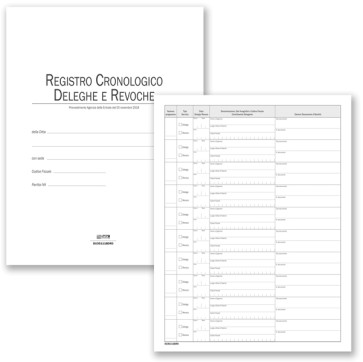 Registro cronologico deleghe e revoche - 48 pagine - 31 x 24,5 cm - DU351118DR0 - Data Ufficio