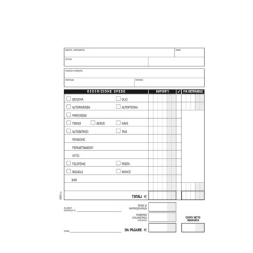 Blocco buste-nota spese - 25 buste staccabili - 28 x 15 cm - DU185000000 - Data Ufficio