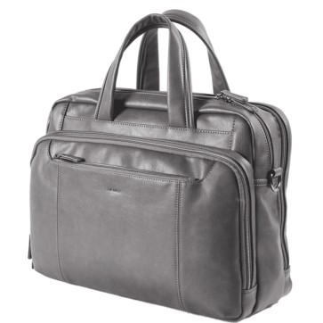 Borsa Gate - ecopelle - 41x30x15 cm - grigio - InTempo