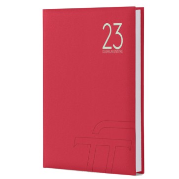 Agenda giornaliera Text 2023 - carta plastificata imbottita - 15 x 21 cm - rosso - InTempo