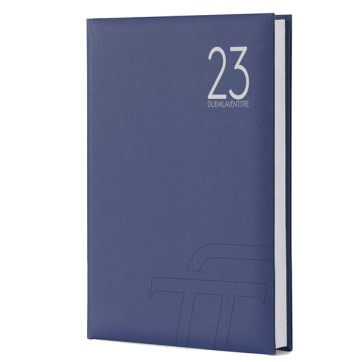 Agenda giornaliera Text 2023 - carta plastificata imbottita - 15 x 21 cm - blu - InTempo