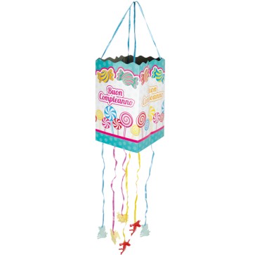 Pignata Buon Compleanno - fantasia candy - 20x33x20cm - Big Party