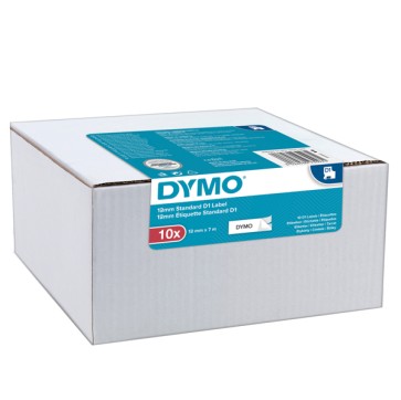 Nastri Dymo D1 - 12 mm x 7 mt - nero/bianco - Dymo - value pack 10 pezzi