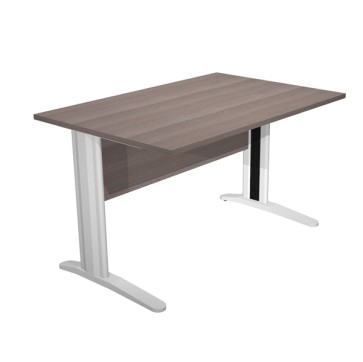 Scrivania Easy fianchi verniciati effetto cromato - lineare - 120 x 80 x 72 cm - frassino toscano