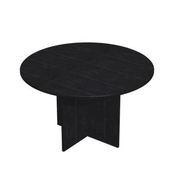 Tavolo riunione Easy - 4 posti - diametro 120 cm - altezza 72 cm - nero venato frassino
