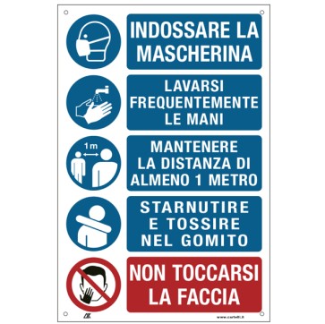 Etichetta - disposizioni igieniche generali - 20x30 cm - Cartelli Segnalatori