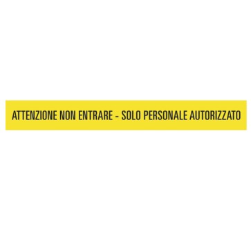 Striscia adesiva - da terra - 120 x 15 cm - ''attenzione non entrare...'' - PVC - Cartelli Segnalatori