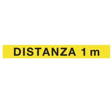 Striscia adesiva - da terra - ''distanza 1 m'' - 120 x 15 cm - PVC - Cartelli Segnalatori
