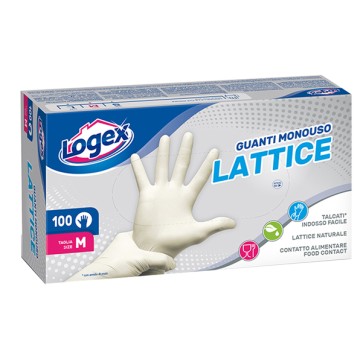 Guanti monouso in lattice - tg. L - Logex Professional - scatola 100 pezzi