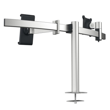 Braccio portamonitor PRO - 5088-23 - per 1 monitor e 1 tablet - con perno per foro passacavo - Durable