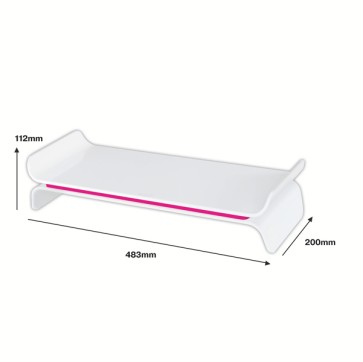 Supporto monitor Ergo Wow - bianco/fucsia - Leitz