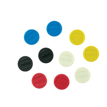 Magneti - diametro 2,4 cm - colori assortiti - Nobo - conf. 10 pezzi