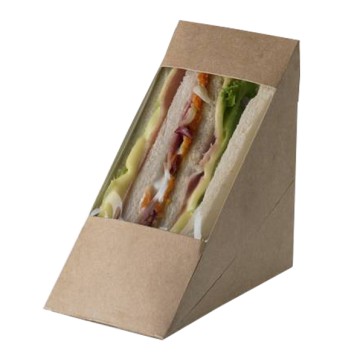 Scatole per sandwich Street Food in carta kraft - 12,3 x 7,2 x 12,3 cm - Leone - conf. 100 pezzi