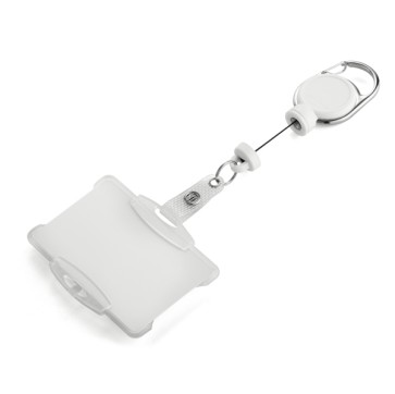 Portabadge con chiocciola Yo-Yo Extra-Strong - bianco - Durable