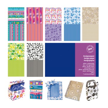 Carta Scarpbooking Provenzale - 30,5 x 30,5 cm - 180 gr/m2 - colori assortiti - DECO - conf. 7 fogli