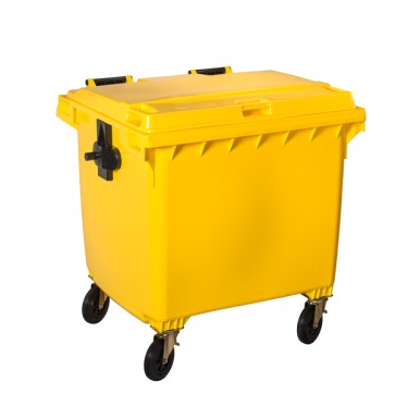 Contenitore rifiuti con ruote Contivia 4 - 1100 L - giallo - Medial International