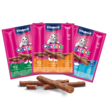 Cat-Stick mini per gatti - gusto anatra e coniglio - 18 gr - Vitakraft - conf. 3 pezzi