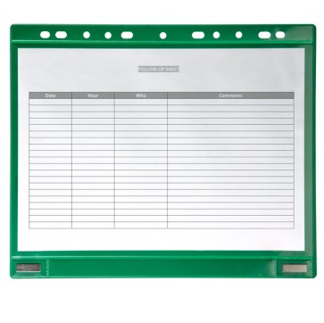 Buste forate - per supporti magnetici ad anelli - A4 - verde - Djois - conf. 5 pezzi