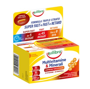 Integratore Multivitamine  Minerali - 30 compresse triplo strato (1,5 gr cad.) - Equilibra