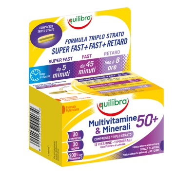 Integratore Multivitamine  Minerali 50 + - 30 compresse triplostrao (1,4 gr cad.) - Equilibra