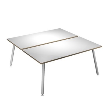 Scrivania Skinny Metal a 2 postazioni contrapp. - 160 x 166 cm - bianco
