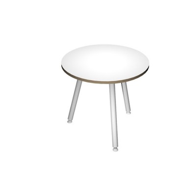 Tavolo riunione tondo Skinny Metal - diametro 80 cm - bianco