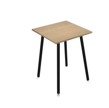 Tavolo alto Skinny Metal - 80 x 80 x 105 cm - nero/rovere